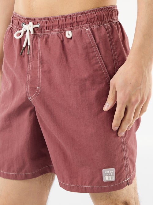 Calções de banho lisos com bolsos - Kiabi