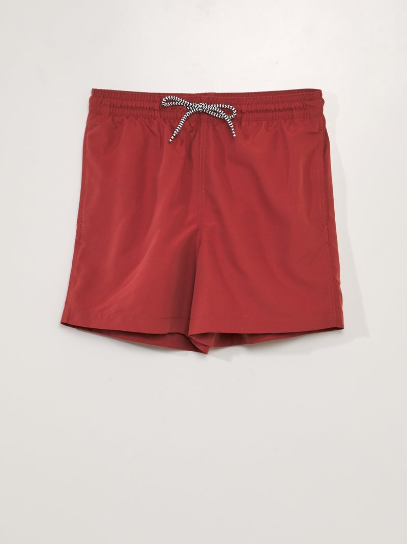 Calções de banho lisos VERMELHO - Kiabi