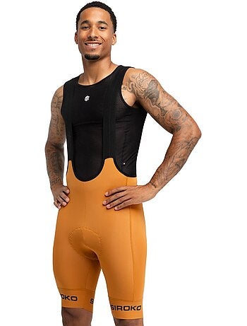 Calções de ciclismo com alças em tecido reciclado para homem