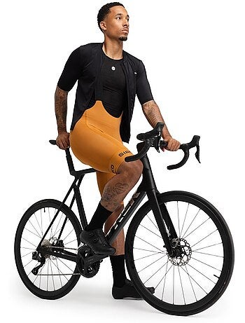 Calções de ciclismo com alças em tecido reciclado para homem