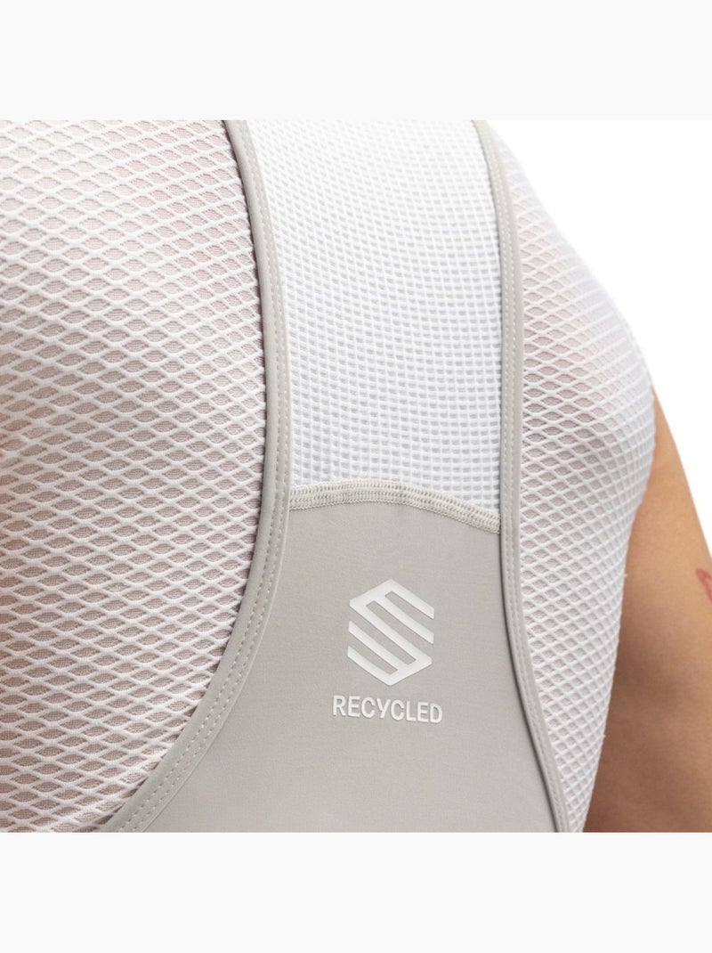 Calções de ciclismo de materiais reciclados para mulher Branco Cinza - Kiabi