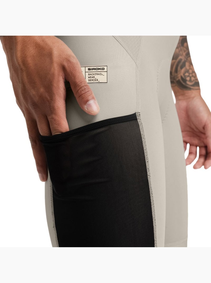 Calções de ciclismo gravel com alças para homem Bege - Kiabi