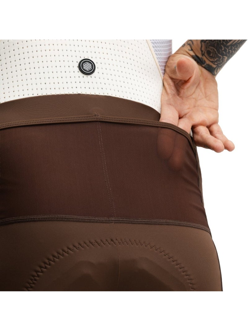 Calções de ciclismo gravel com alças para homem Castanho - Kiabi