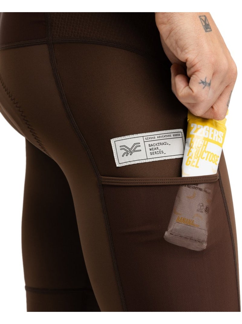 Calções de ciclismo gravel com alças para homem Castanho - Kiabi