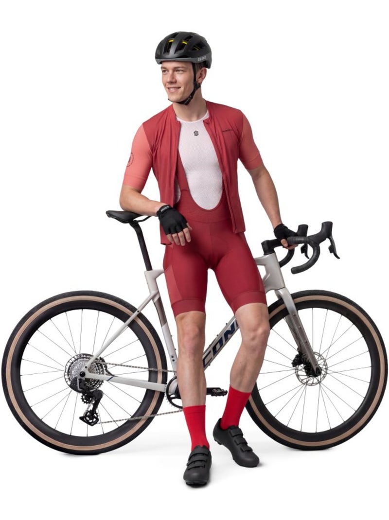 Calções de ciclismo gravel com alças para homem Vermelho - Kiabi