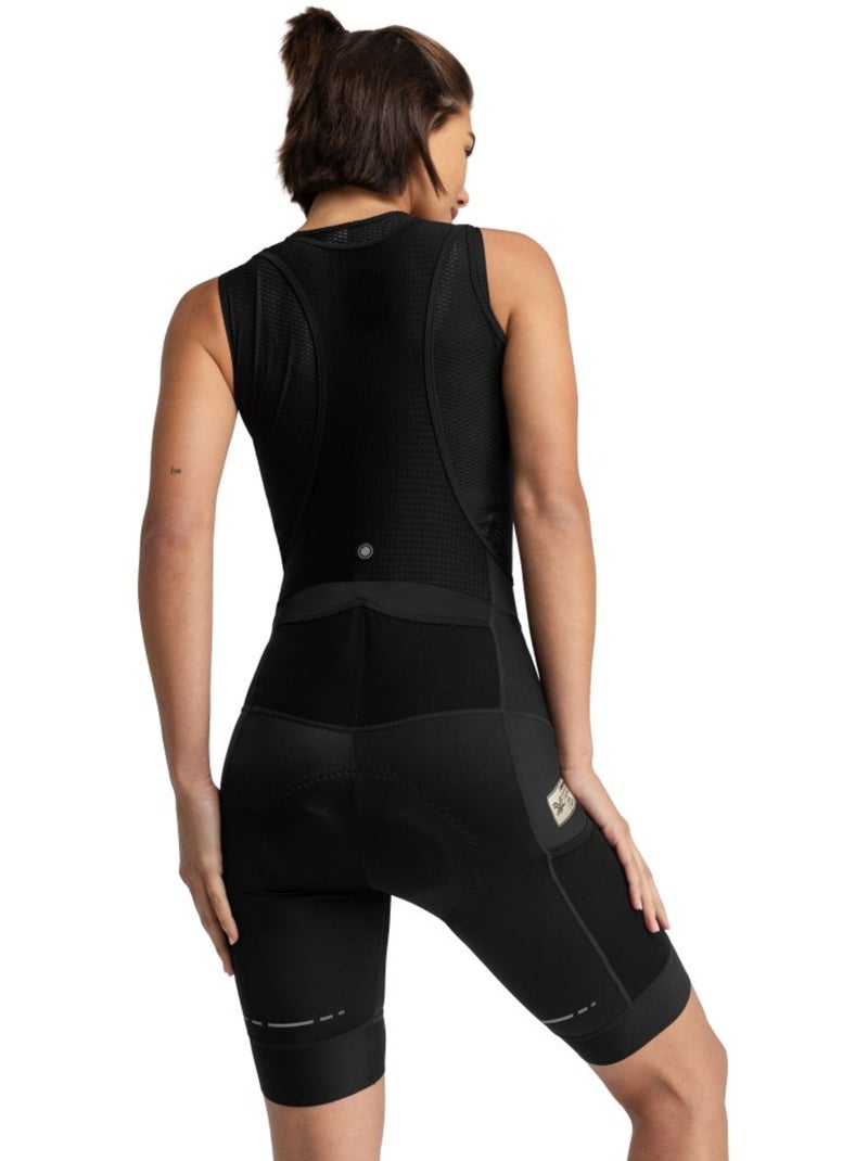 Calções de ciclismo gravel com alças para mulher Preto - Kiabi