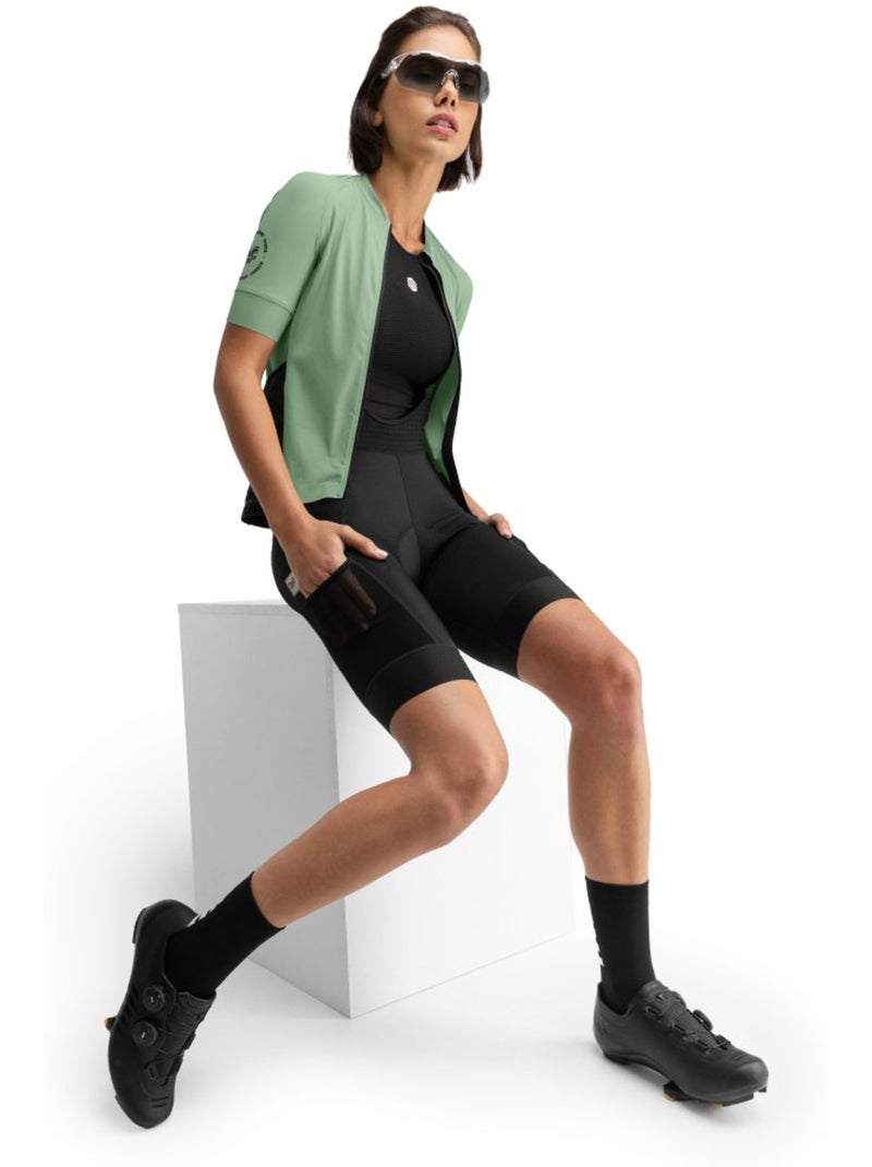 Calções de ciclismo gravel com alças para mulher Preto - Kiabi