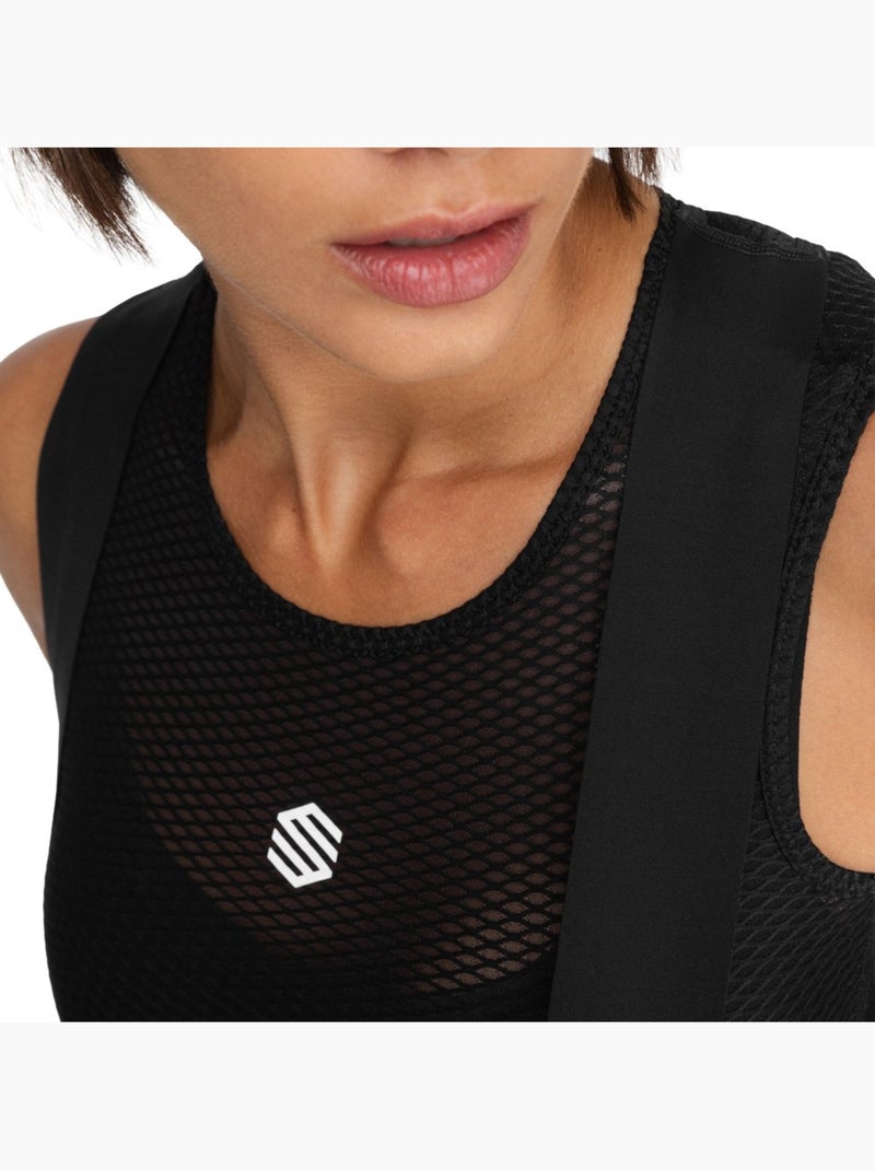 Calções de ciclismo gravel com alças para mulher Preto - Kiabi