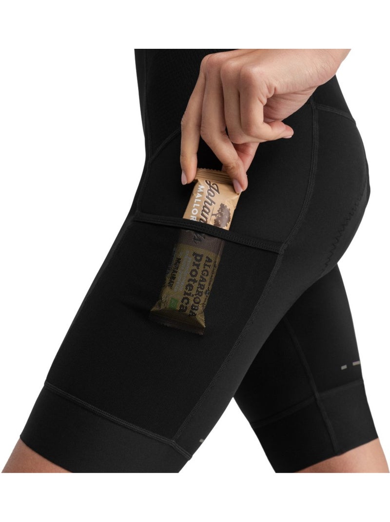 Calções de ciclismo gravel com alças para mulher Preto - Kiabi