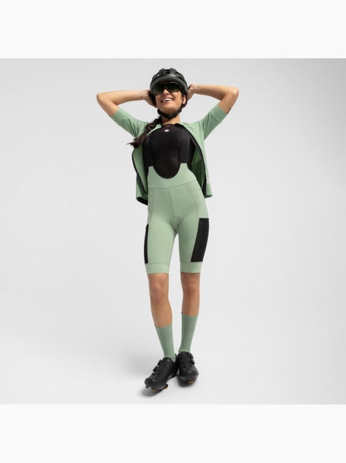 Calções de ciclismo gravel com alças para mulher - Kiabi