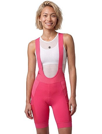 Calções de ciclismo gravel com alças para mulher