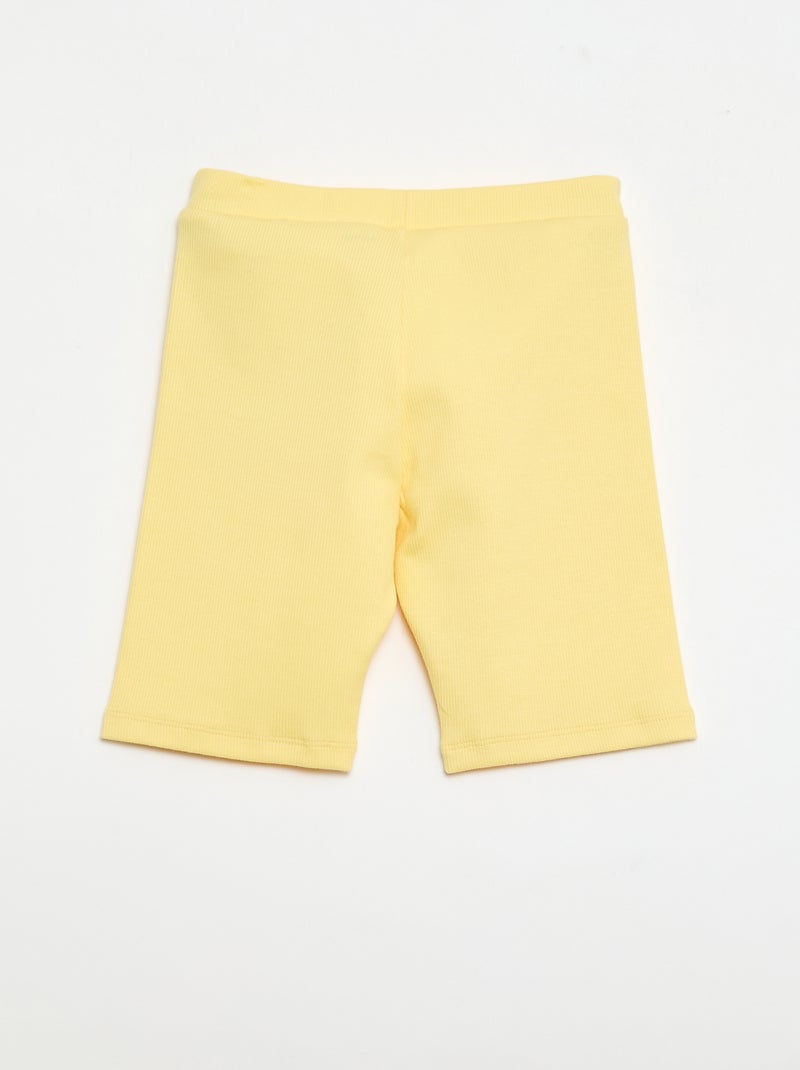 Calções de ciclista canelados Amarelo - Kiabi