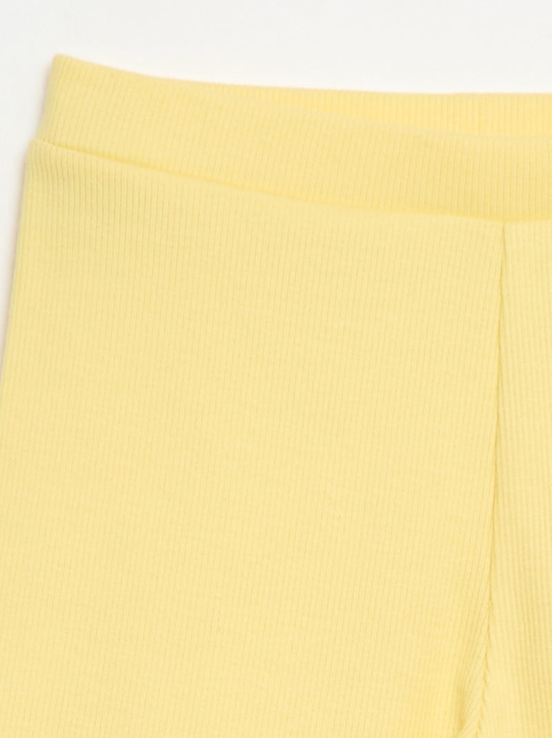 Calções de ciclista canelados Amarelo - Kiabi
