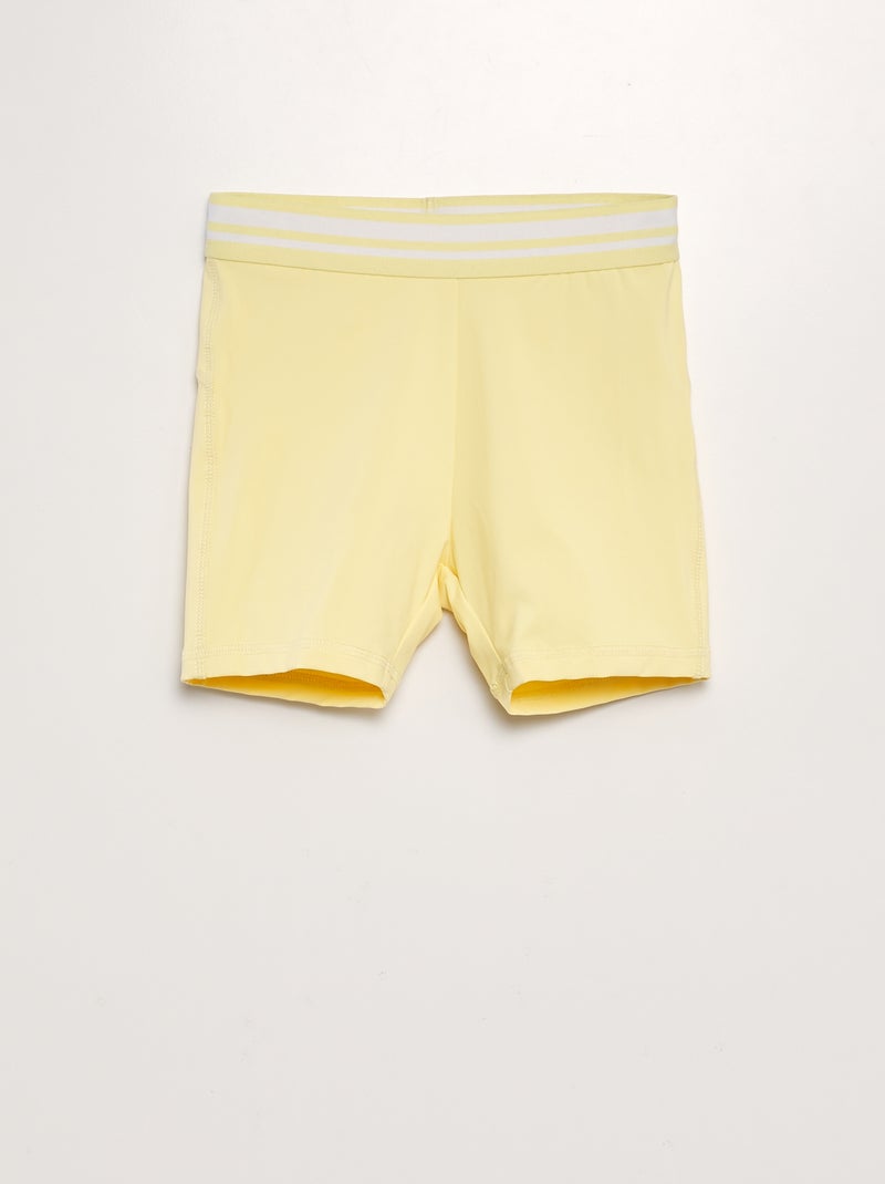Calções de ciclista com cinto contrastado AMARELO - Kiabi