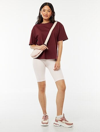 Calções de ciclista em malha nervurada