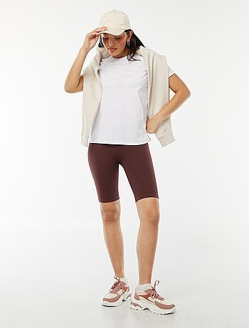 Calções de ciclista em malha nervurada