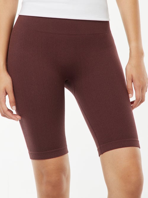 Calções de ciclista em malha nervurada - Kiabi