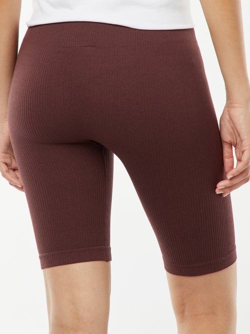 Calções de ciclista em malha nervurada - Kiabi