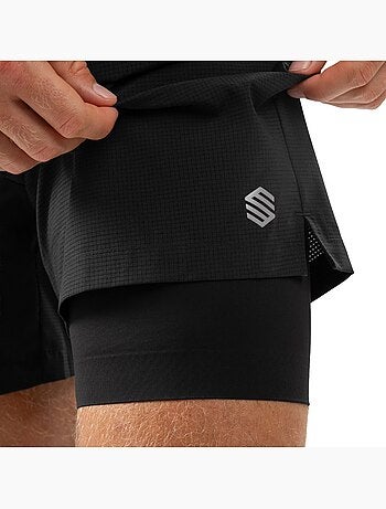 Calções de corrida 2 em 1 para homem