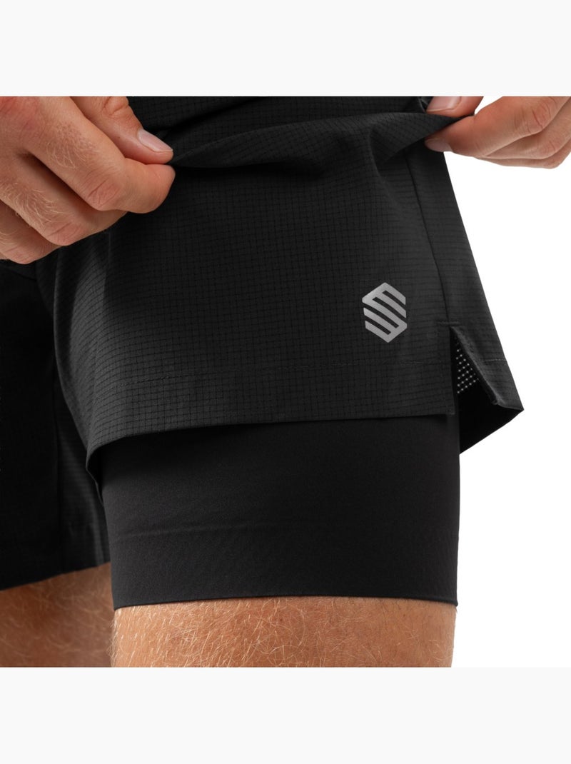 Calções de corrida 2 em 1 para homem Preto - Kiabi