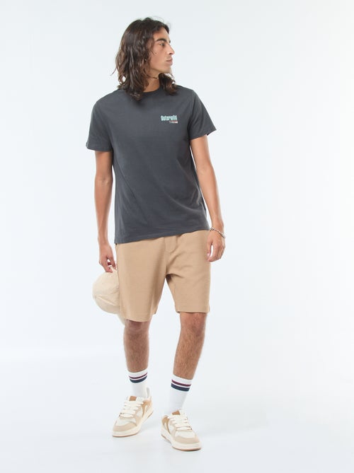 Calções de desporto com bolsos em malha de fantasia - Kiabi