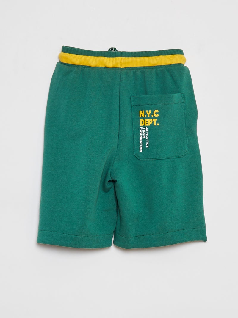 Calções de desporto com cintura contrastante VERDE - Kiabi