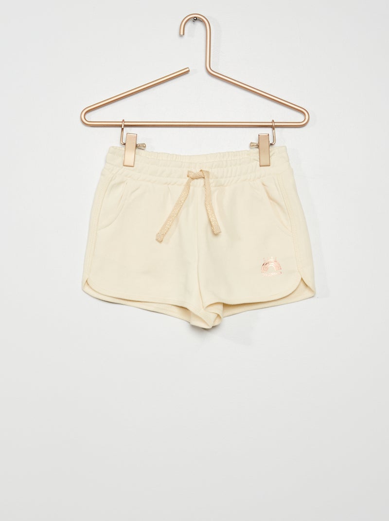 Calções de desporto em moletão BRANCO - Kiabi