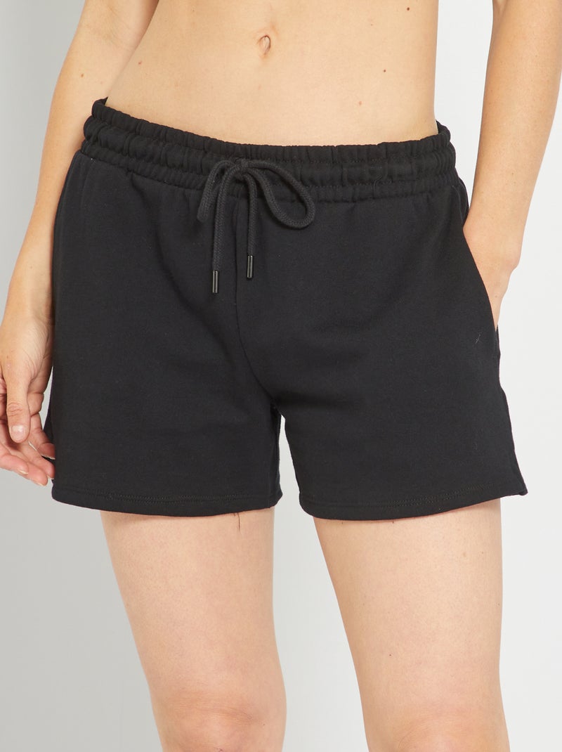 Calções de desporto em moletão Preto - Kiabi