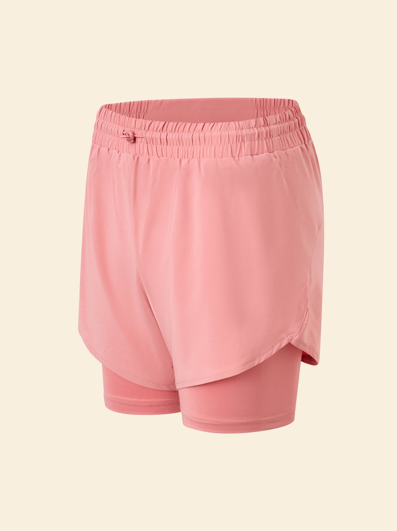 Calções de desporto modelo 2 em 1 - (ekstract) Rosa - Kiabi