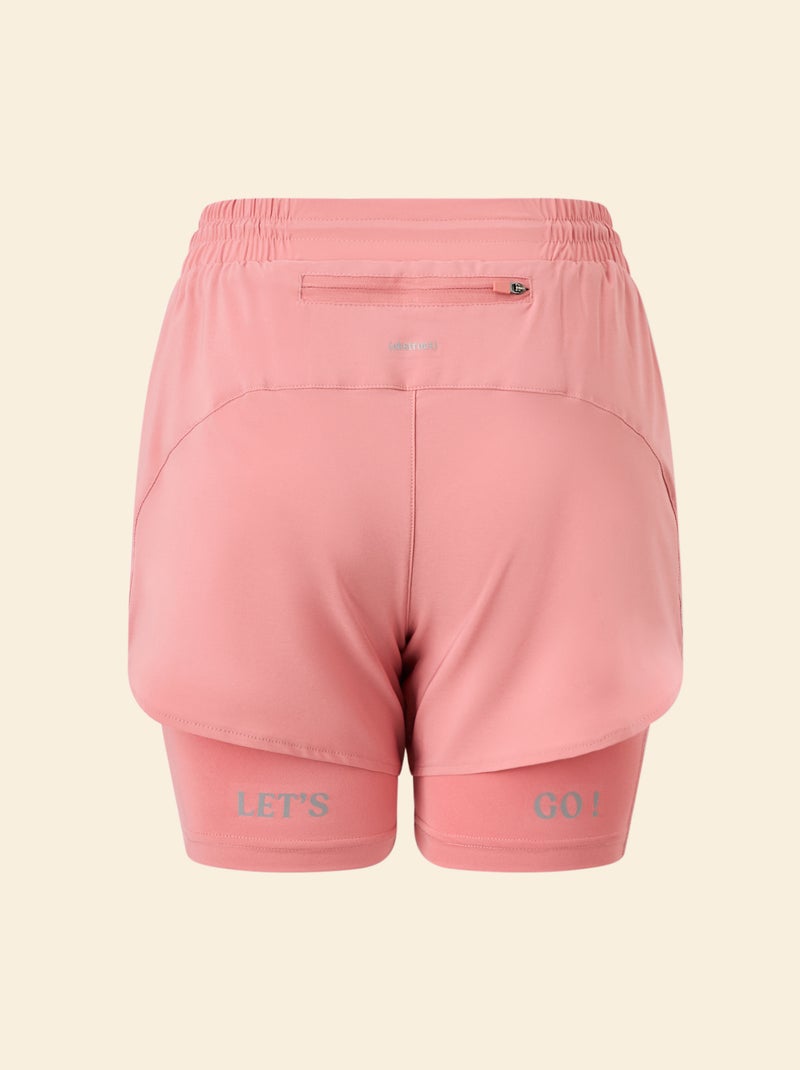 Calções de desporto modelo 2 em 1 - (ekstract) Rosa - Kiabi