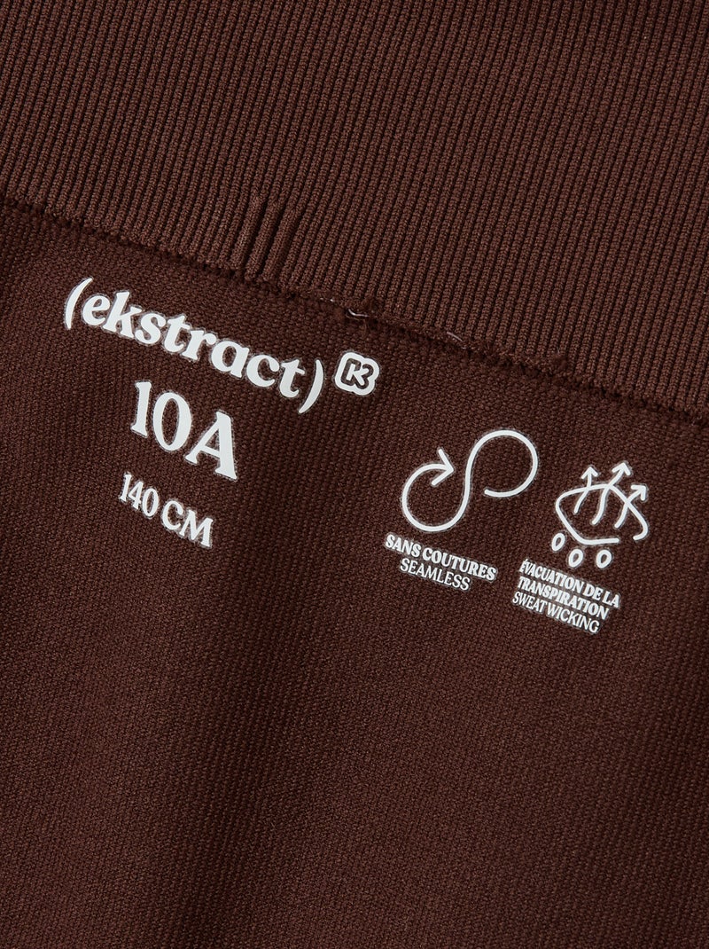 Calções de desporto sem costuras - (ekstract) Castanho - Kiabi