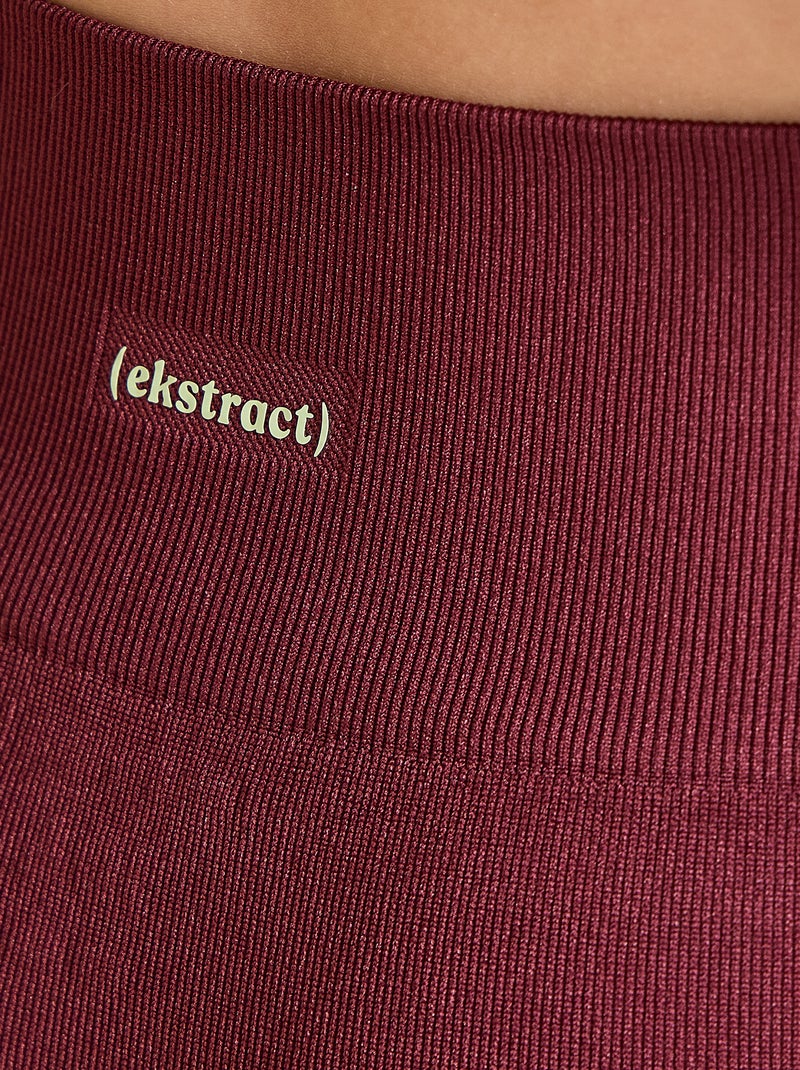 Calções de desporto sem costuras - (ekstract) Vermelho - Kiabi