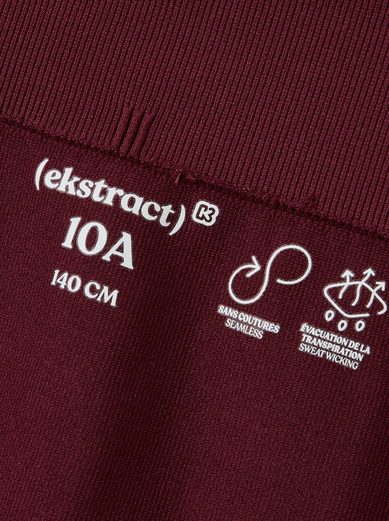 Calções de desporto sem costuras - (ekstract) Vermelho - Kiabi