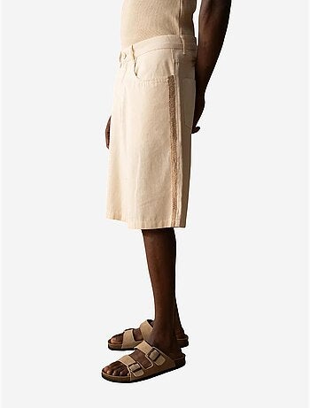 Calções de gabardina bordados giesto