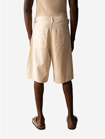 Calções de gabardina bordados giesto