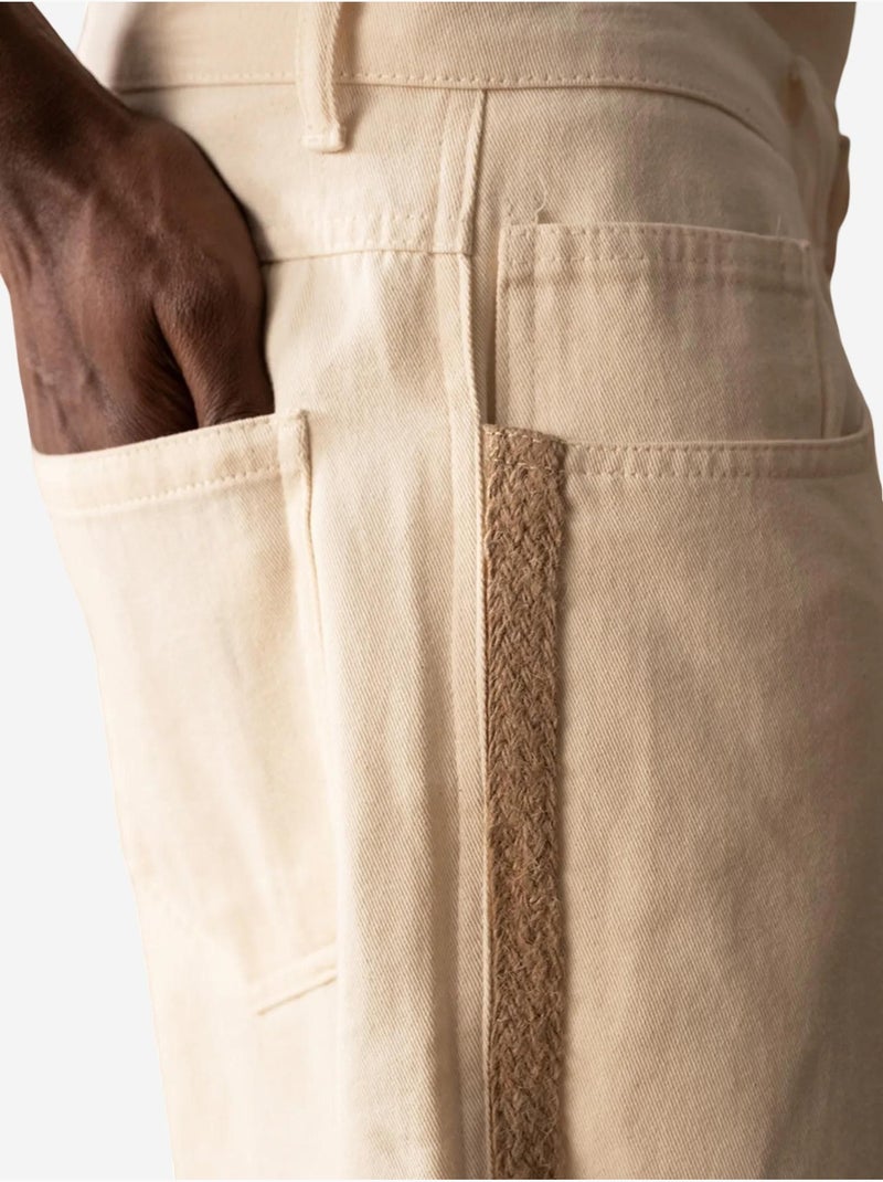 Calções de gabardina bordados giesto Bege-argila - Kiabi