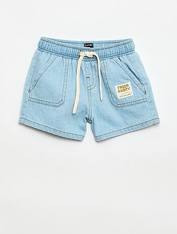 Calções de ganga com 2 bolsos grandes