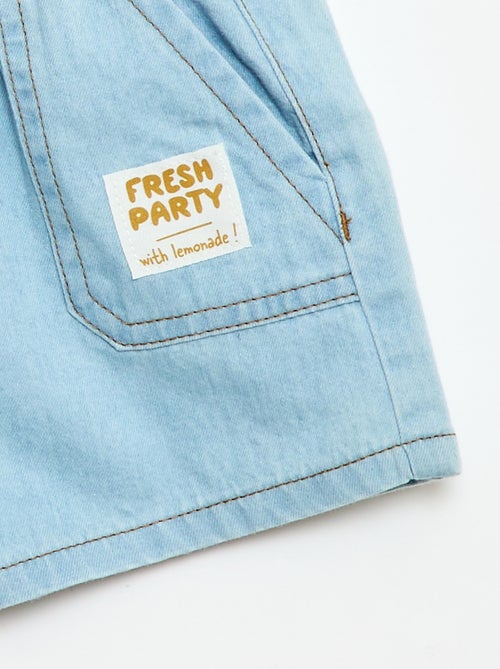 Calções de ganga com 2 bolsos grandes - Kiabi