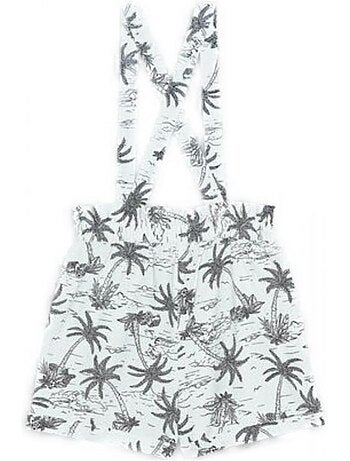 Calções de ganga com alças para menina teddy smith chou cru/preto
