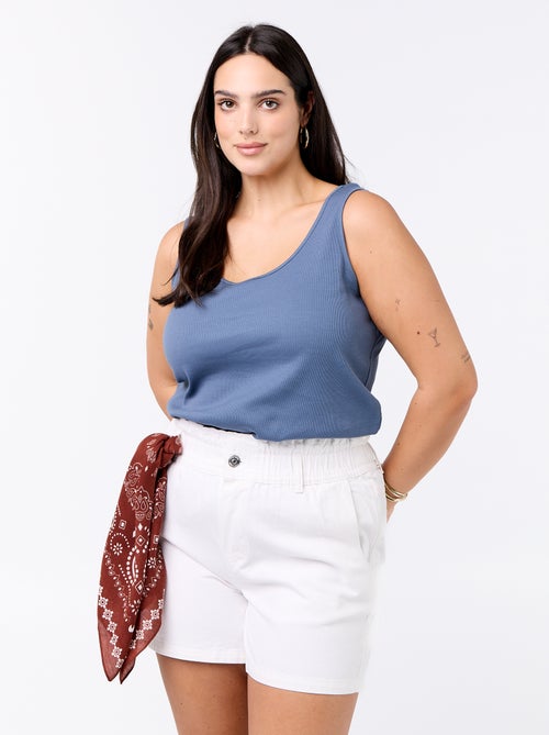 Calções de ganga com bolsos - Kiabi