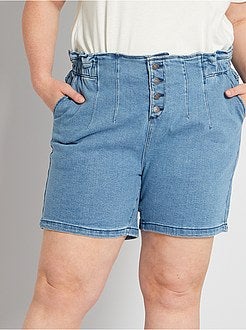 Calções de ganga com botões - Kiabi