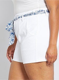 Calções de ganga com cinto - Kiabi