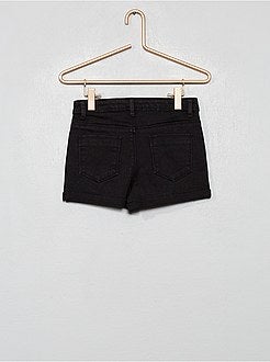 Calções de ganga com dobra - Kiabi