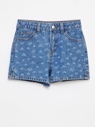 Calções de ganga com estampado