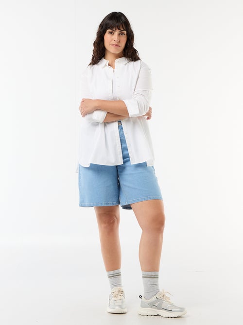 Calções de ganga de cintura subida - Kiabi