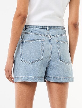 Calções de ganga de cintura subida