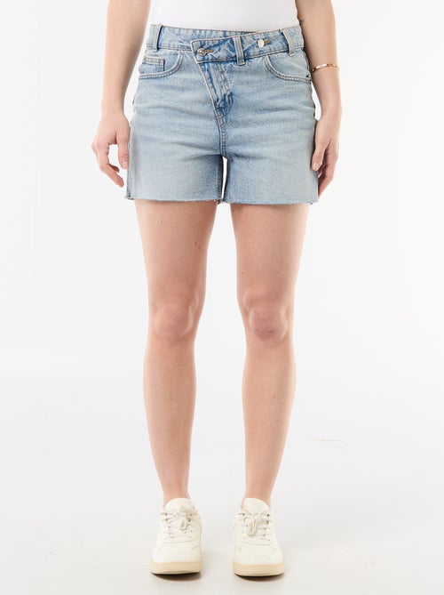 Calções de ganga de cintura subida - Kiabi