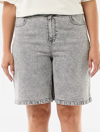 Calções de ganga de cintura subida