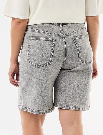 Calções de ganga de cintura subida