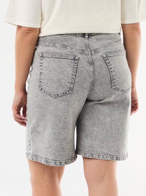 Calções de ganga de cintura subida - Kiabi